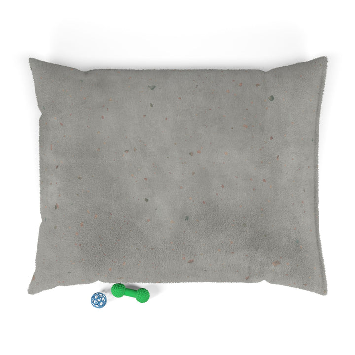 Large dog bed in perfect comfit terrazzo design with dog toys