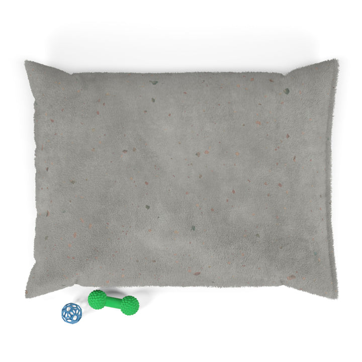 Medium dog bed in perfect comfit terrazzo design with dog toys