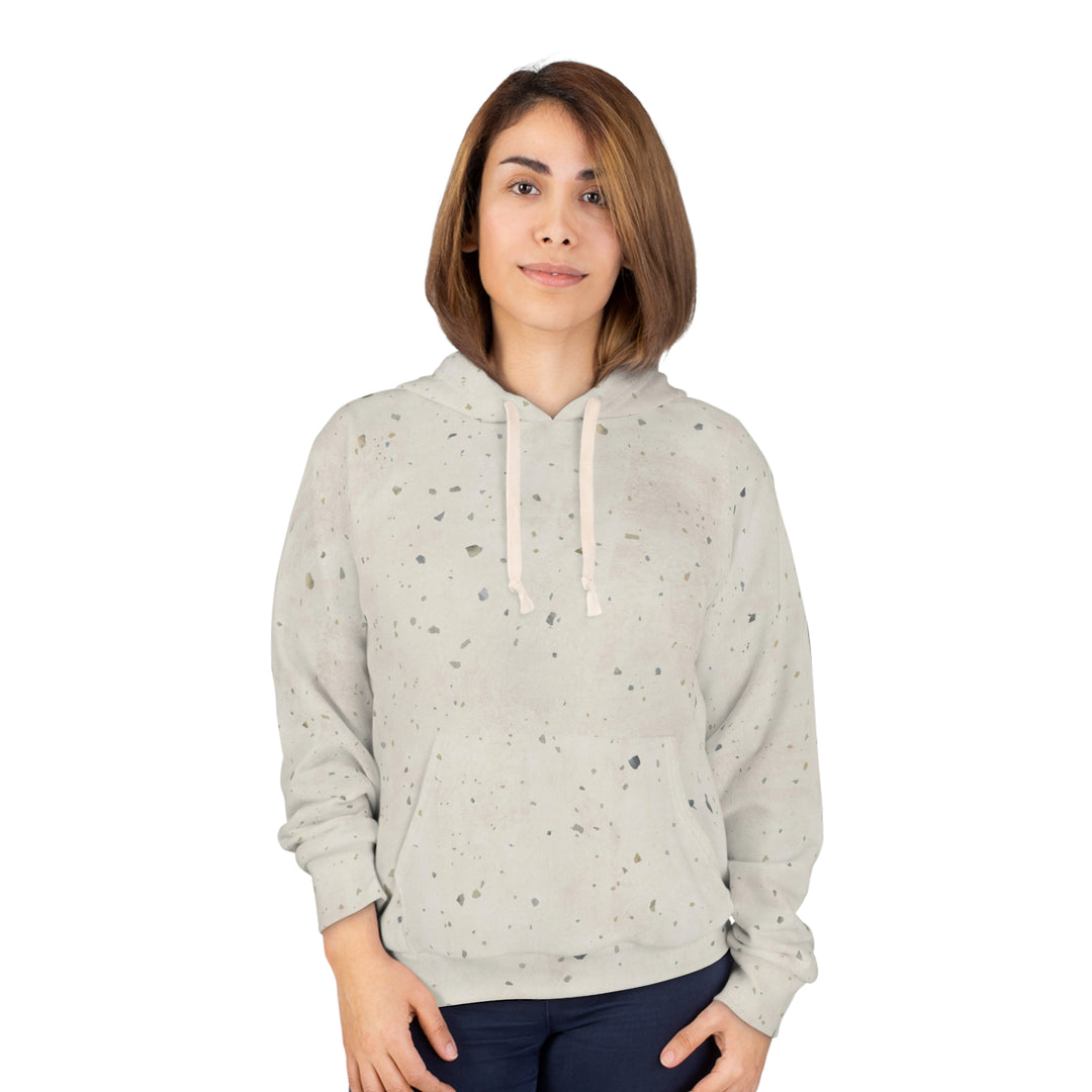 Terrazzo Hoodie – off white - on woman