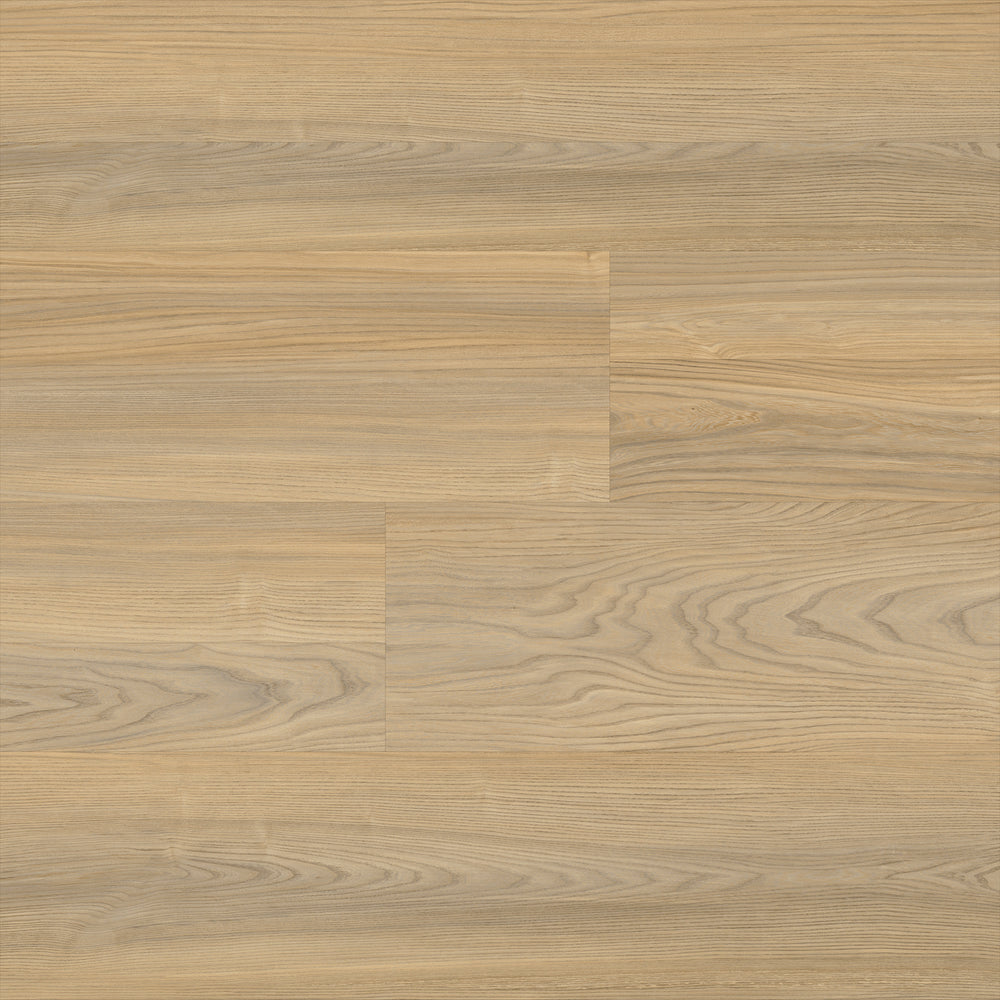 Allure Almond Fika Fir ISOCORE Multi-width vinyl flooring installed and viewed from above