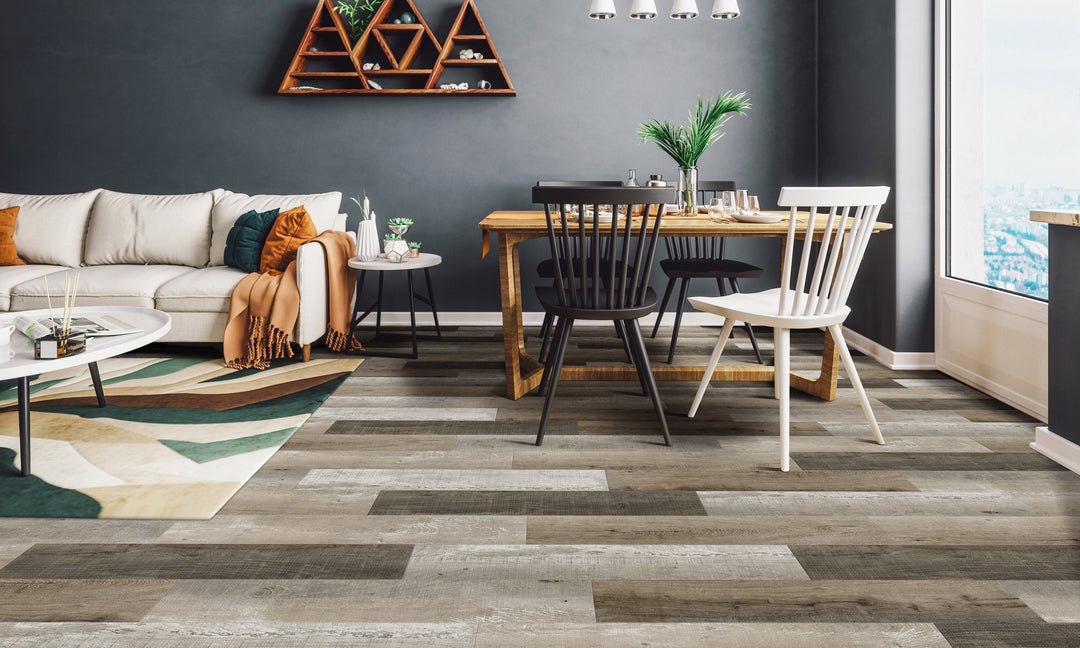 Magnetic vinyl flooring installed in a contemporary condo