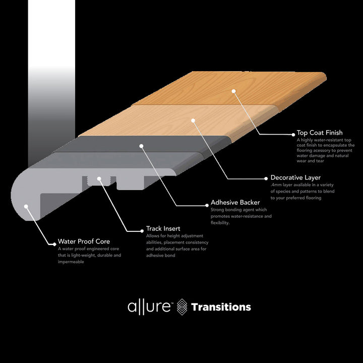 Allure layers and materials graphic for transitions and moldings