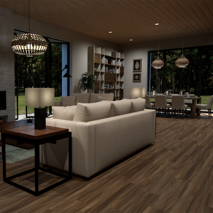 Allure Kings Canyon Maple Peel & Stick vinyl flooring installed in a room scene rendering