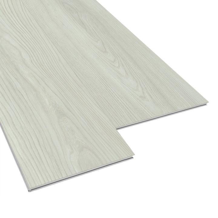 Allure Cake Tahoe Teak ISOCORE vinyl flooring planks viewed at an angle to see the locking edges