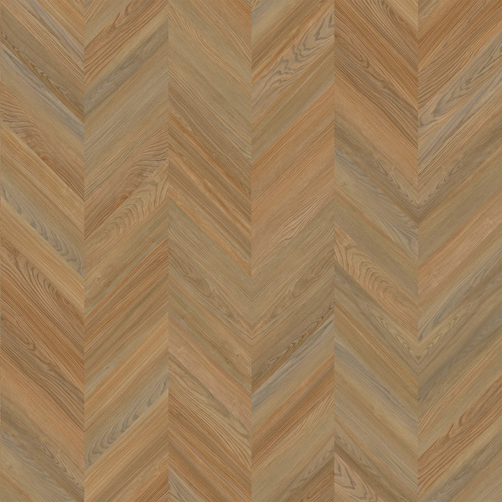 Allure Peach Crisp Pine Chevron ISOCORE vinyl flooring installed and viewed from above