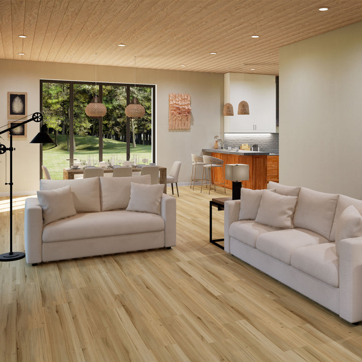 Allure Butterscotch Birch ISOCORE vinyl flooring installed in a room scene rendering
