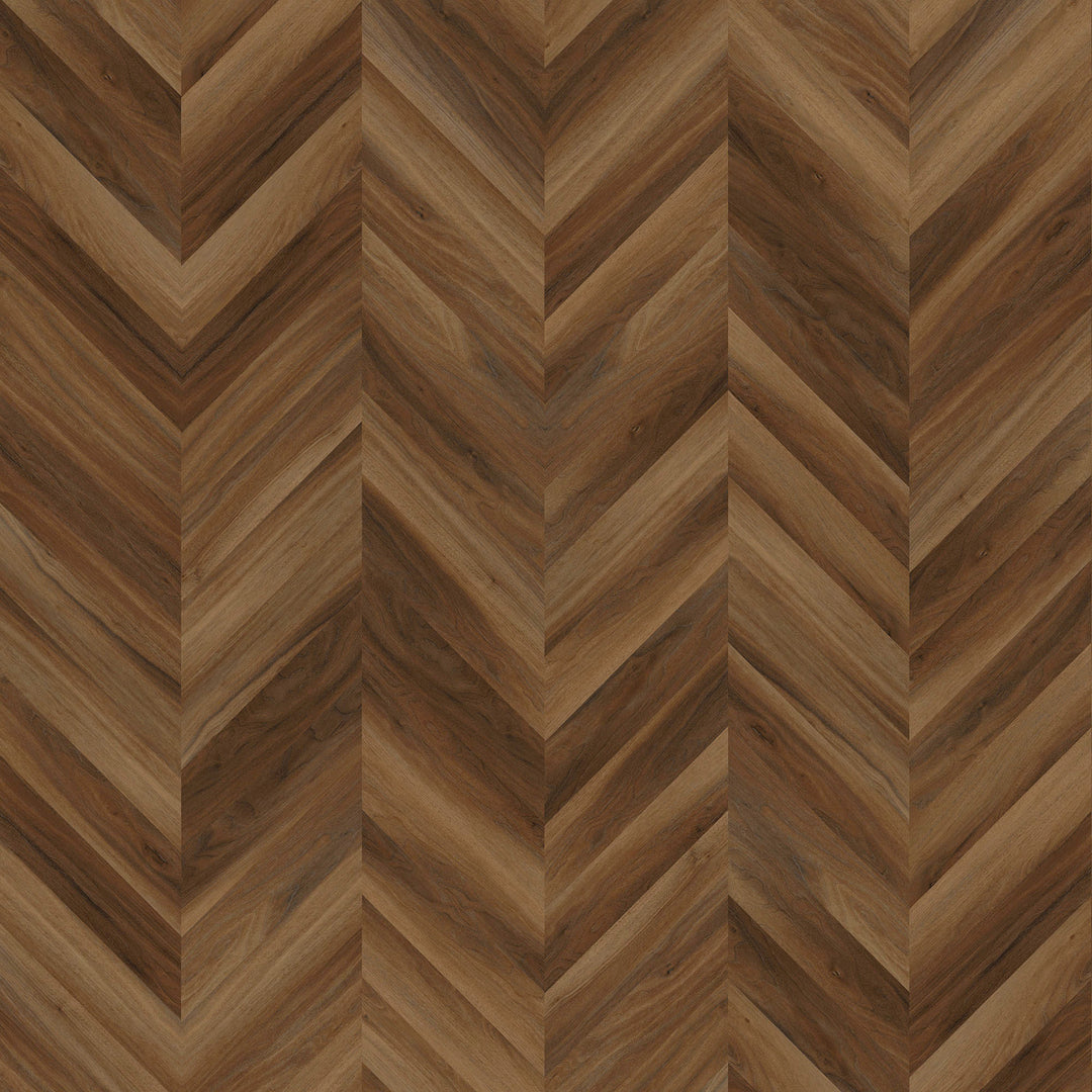 Allure Marble Cake Mahogany Chevron ISOCORE vinyl flooring installed and viewed from above