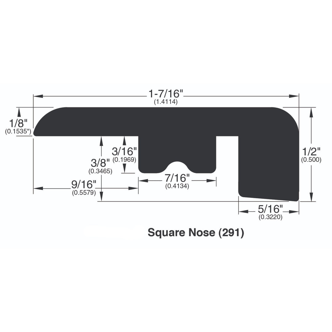 Allure Cocoa Brownie Oak Square Nose profile and dimensions