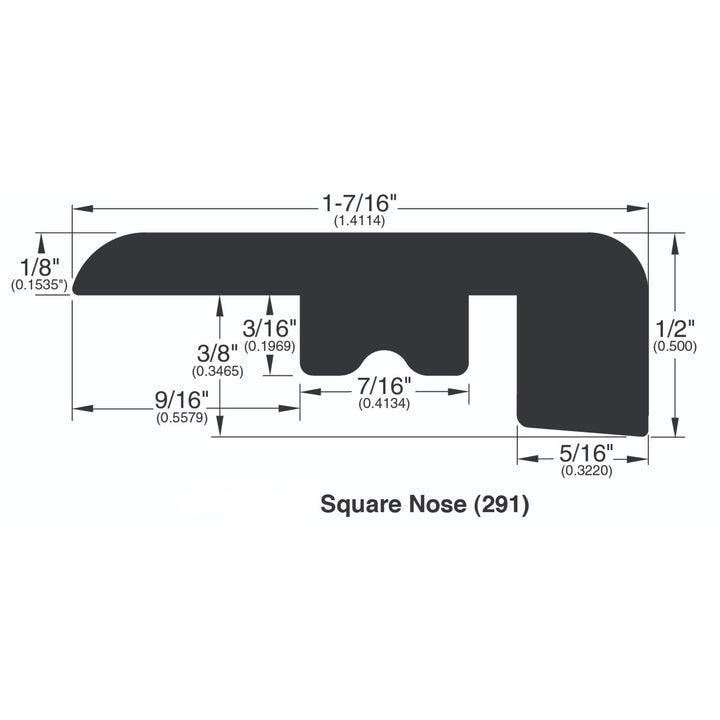 Allure Cocoa Ganache Alder Square Nose profile and dimensions